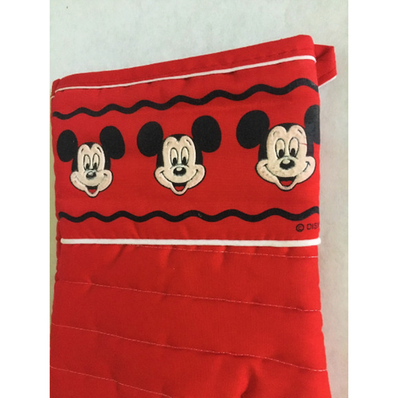 SALE! 90's MICKEY Mouse Oven Mitt / Red & Black Quilted Disney's Pot Holder - Picture 4 of 6